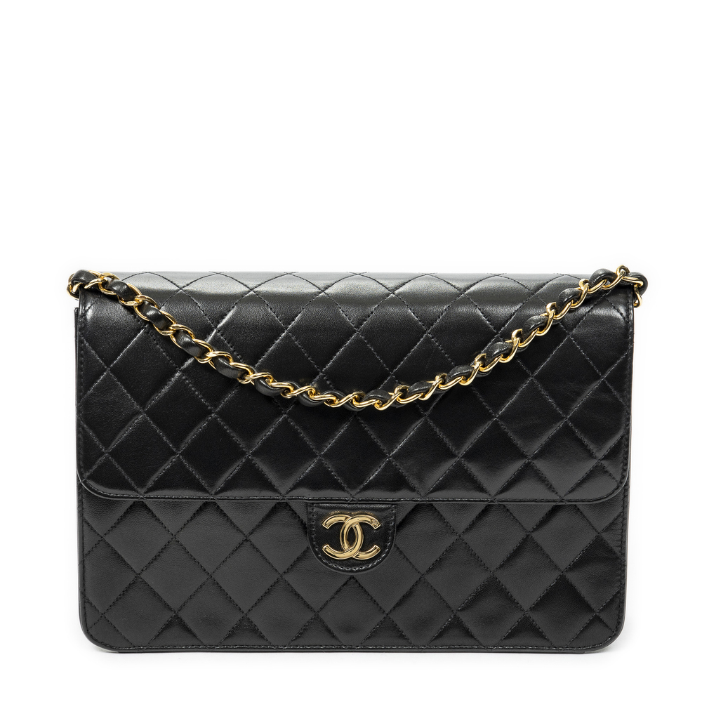 Chanel Vintage Push Lock Straight Flap